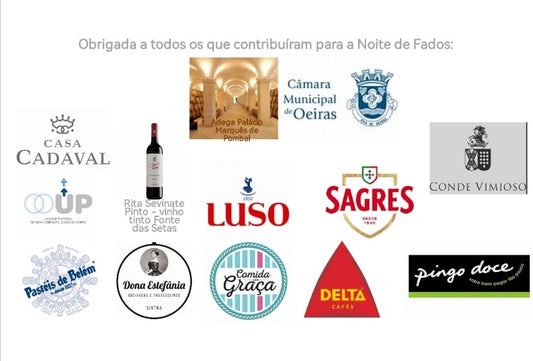 Obrigada a todos os parceiros que apoiaram a Noite de Fados de 19 de Maio na Adega do Palácio Marquês de Pombal