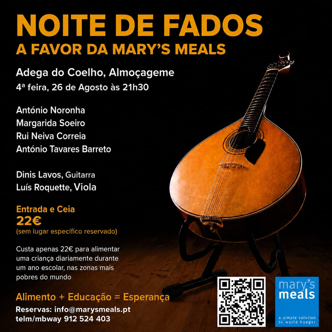 NOITE DE FADOS- A FAVOR DA MARY'S MEALS